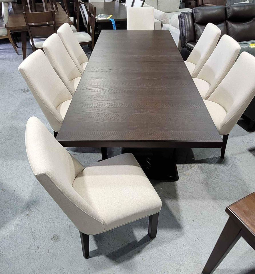 Thumbnail: Erma 9-piece Dining Table Set, Rubberwood Solids