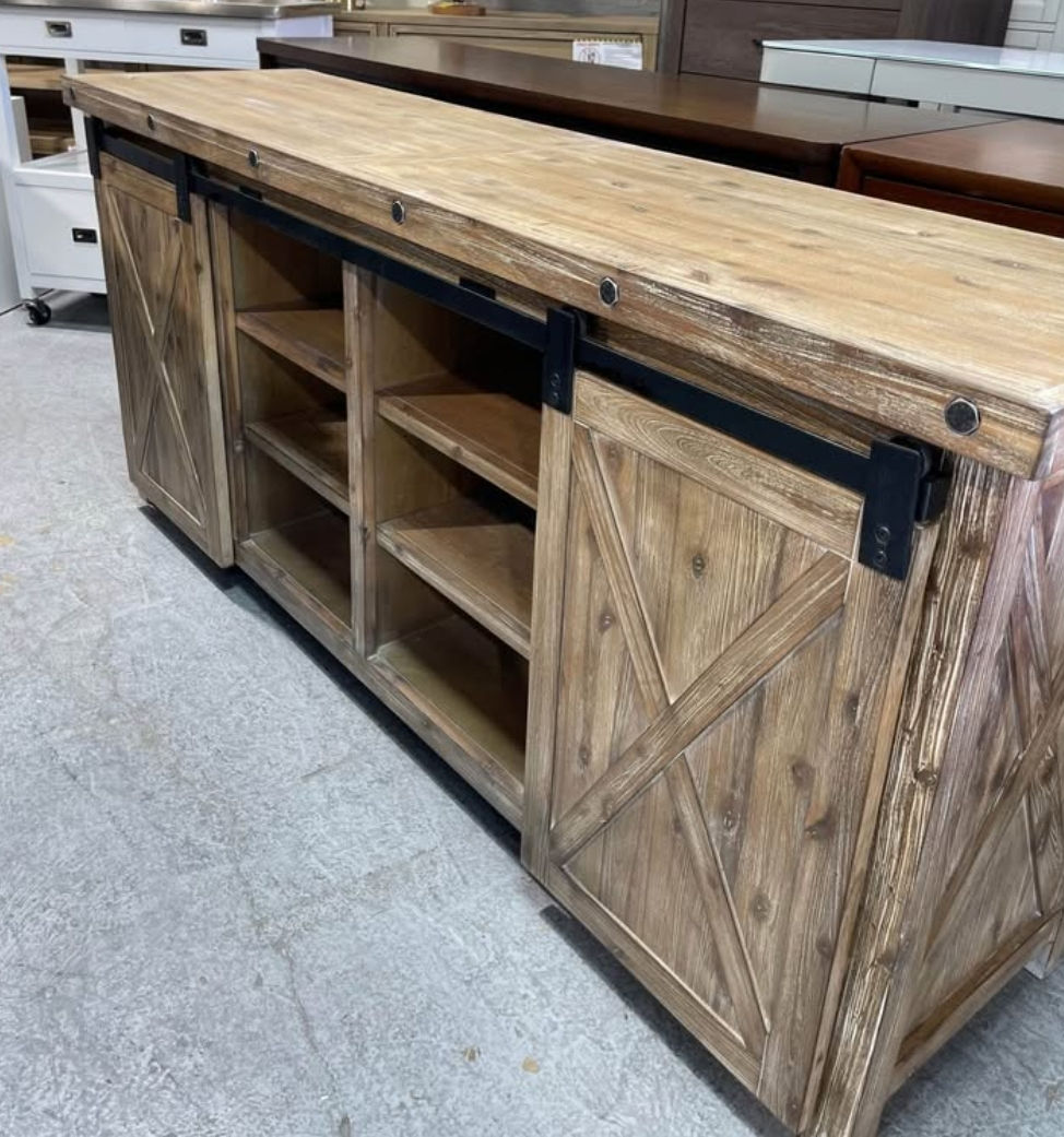 Thumbnail: New Brown Entertainment Console, Acacia Wood Wood Planks