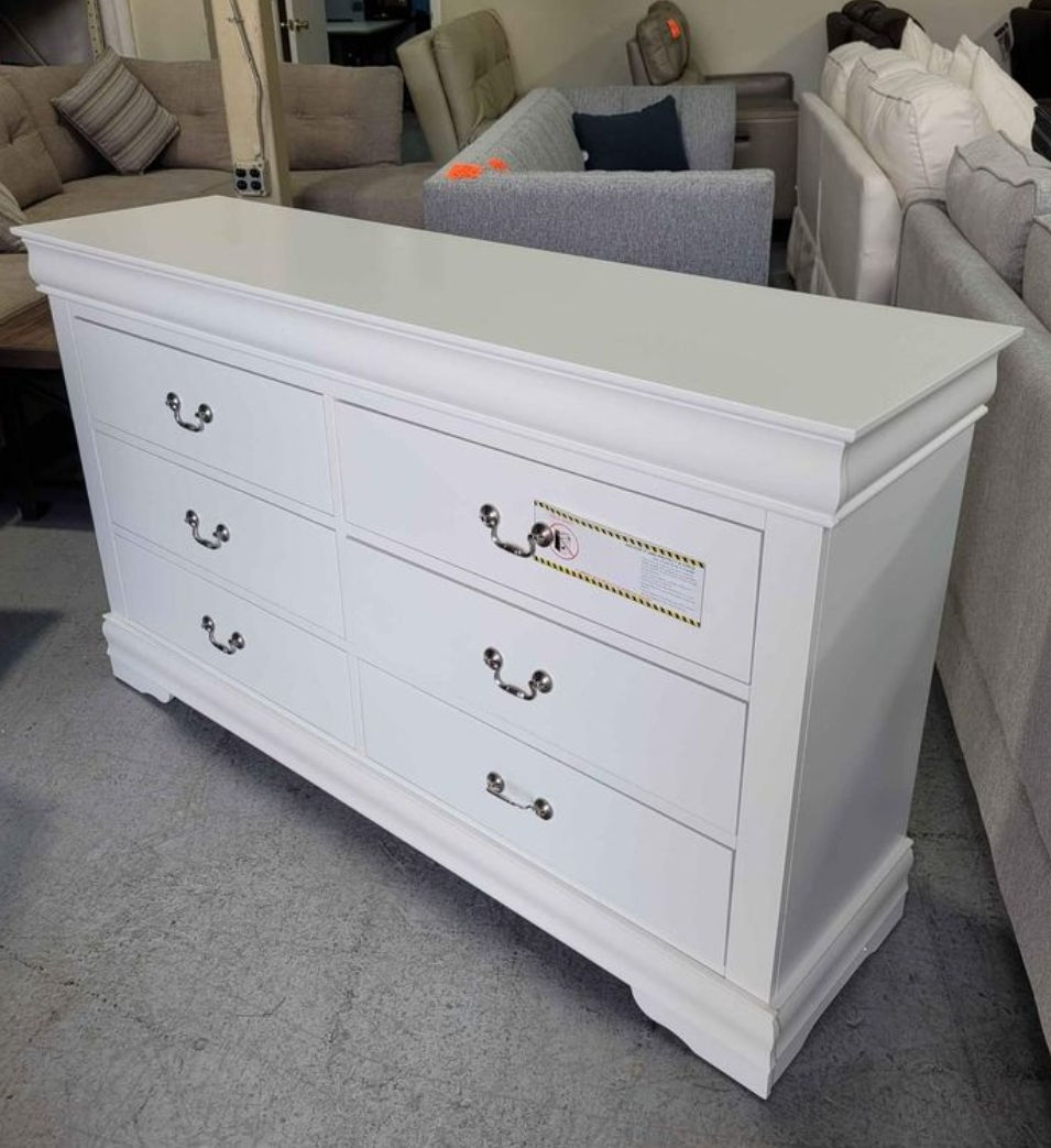 Thumbnail: New Six Storage Drawer Dresser, White