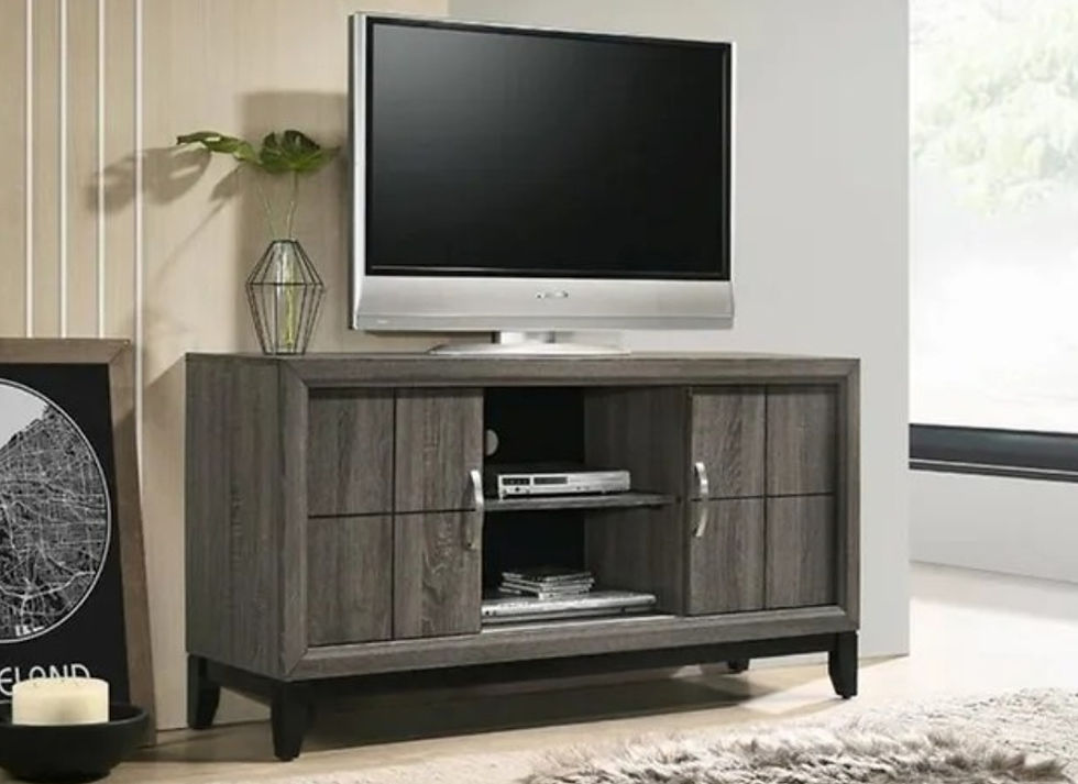 Thumbnail: New Gray Console TV Stand, For TV up to 65