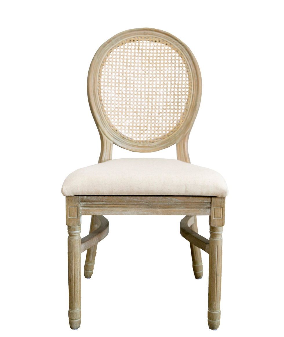 Thumbnail: Louis XIV Stonewash Wood Rattan Chair