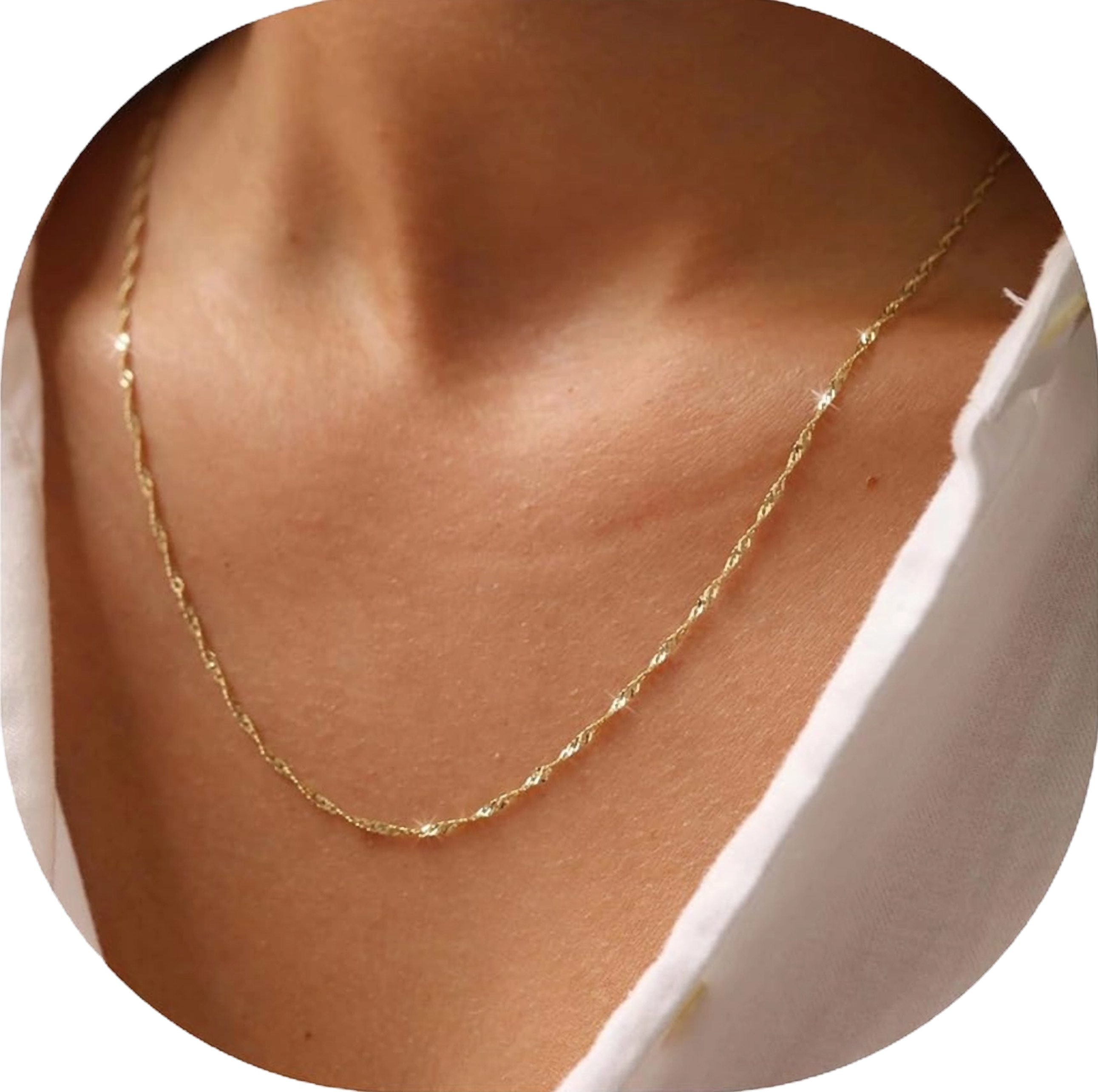 BAYLAY 18K Gold Plated Paperclip Chain Necklace for Women – Hypoallergenic Doubl