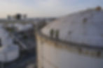 Drone aerial inspection of an industrial storage tank