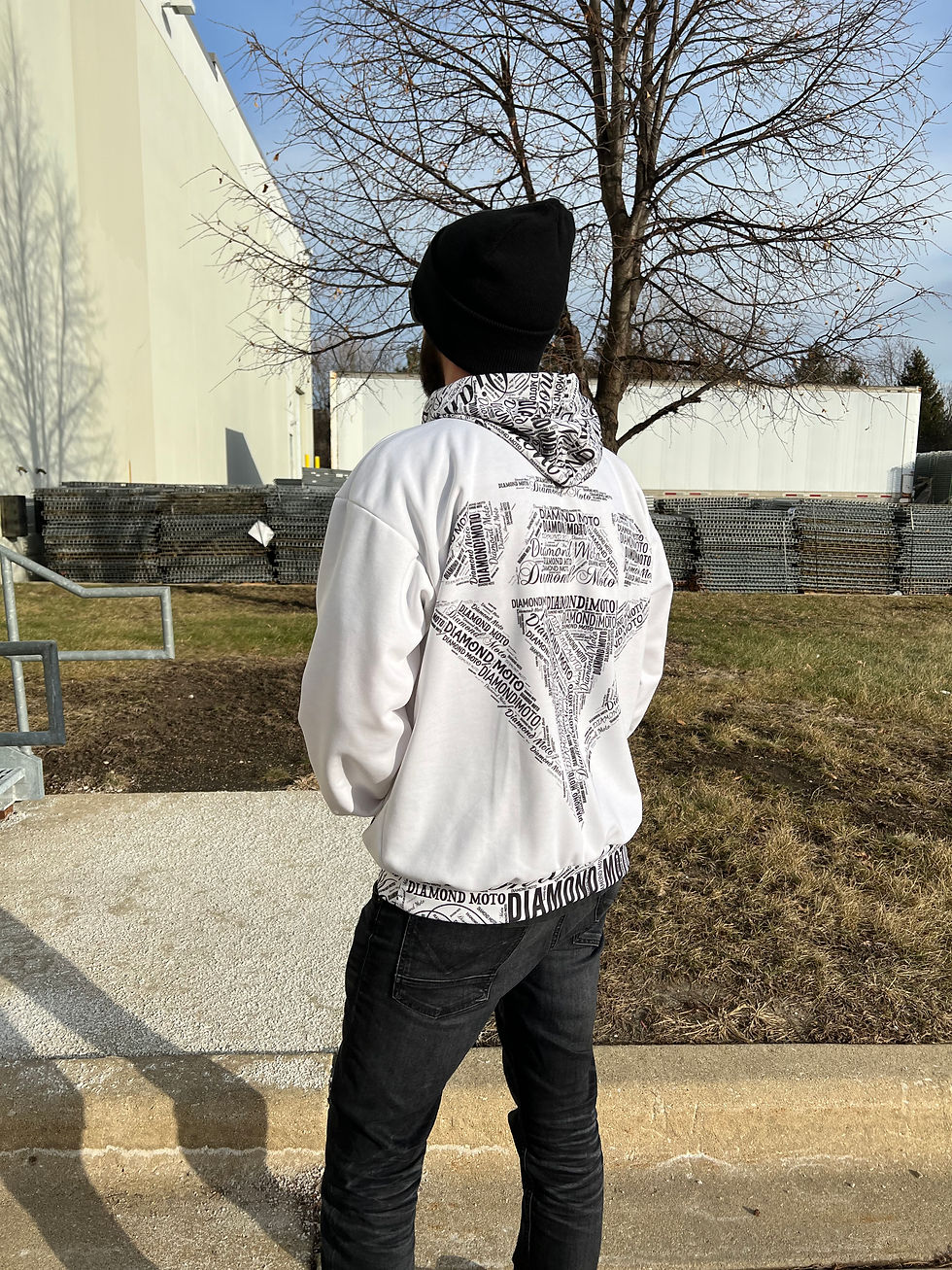 Thumbnail: Premium* Diamond Moto Hoodie-White
