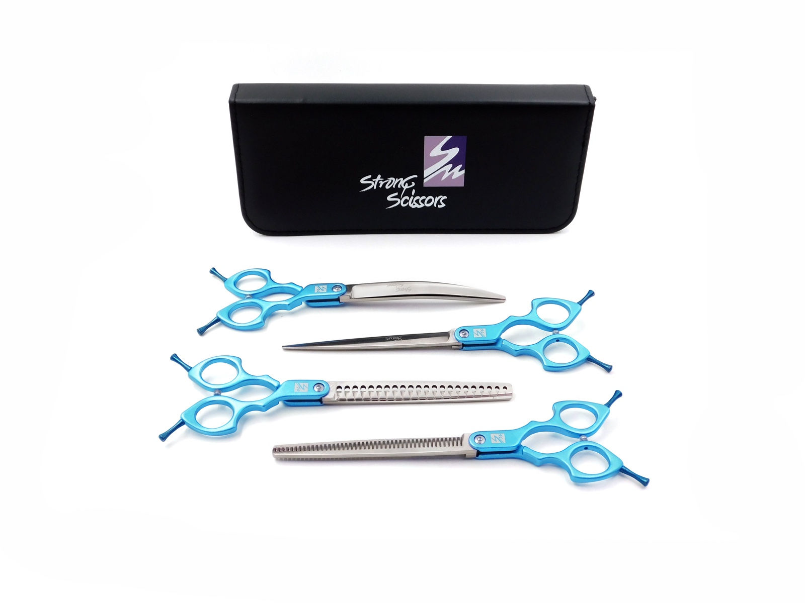 Kit de Tijeras Strong Scissors 7.5” Aluminio x4 | Grooming Canino Profesional