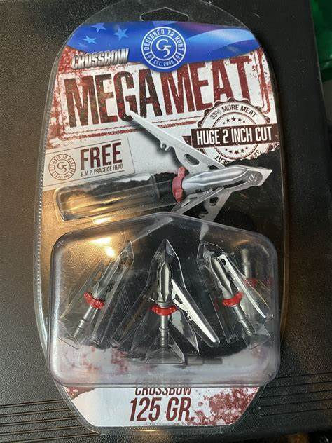 MEGAMEAT broadheads 3-pack, Huge 2 Inch Cut