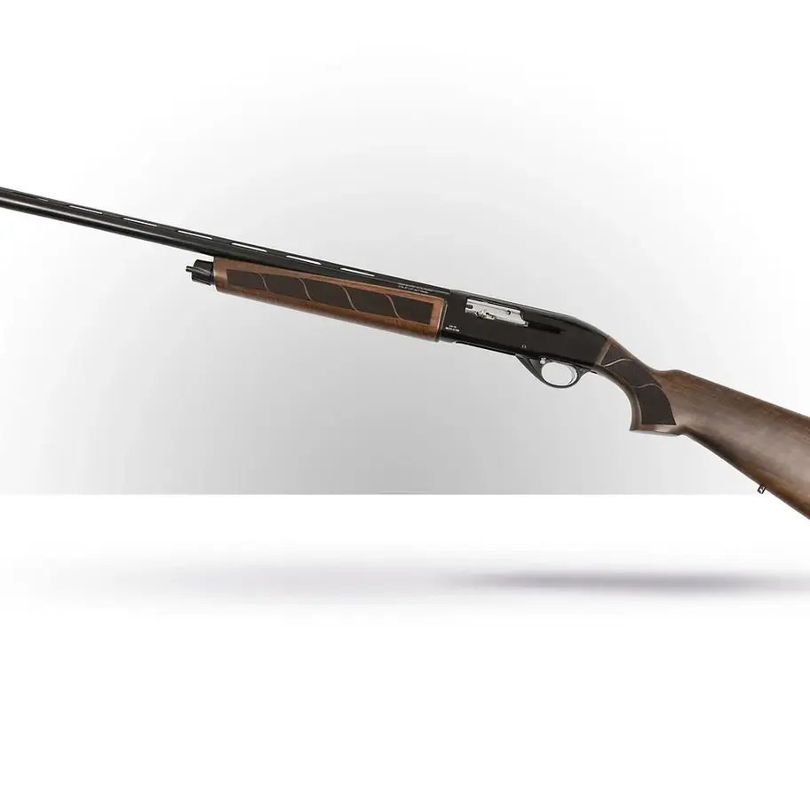 Shotgun with wooden stock
