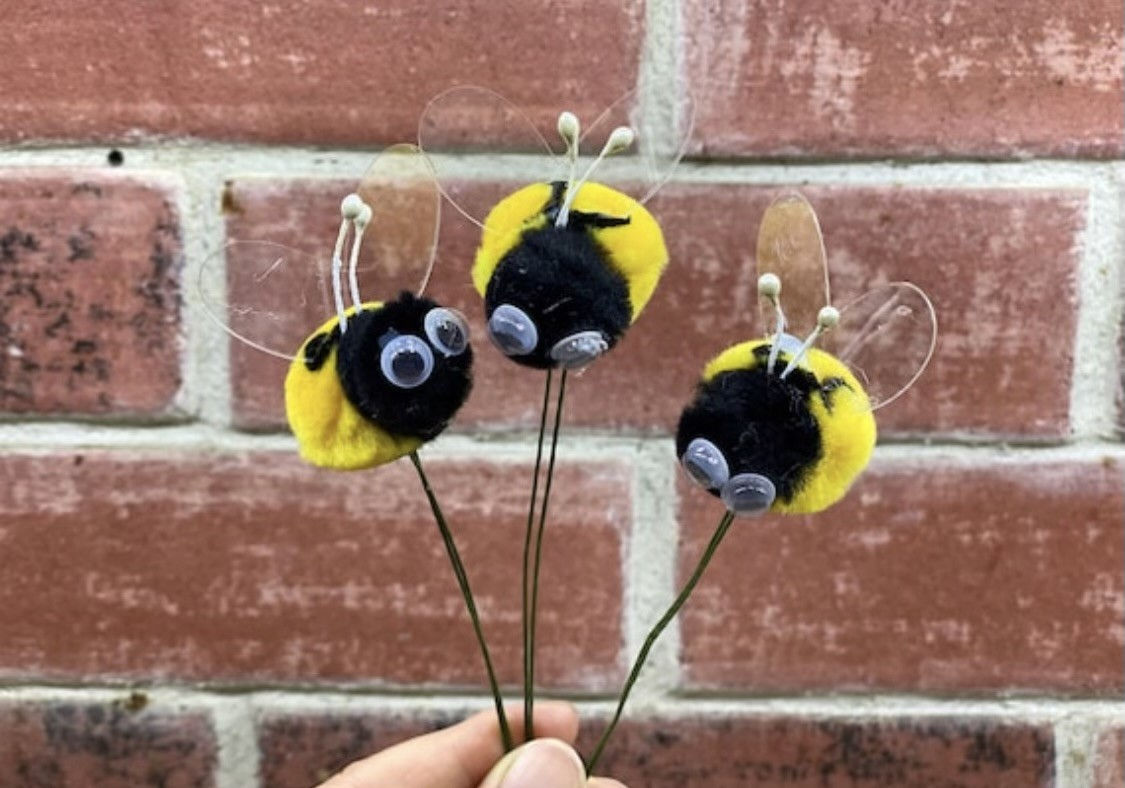 Pom Pom Bees for Floral Decoration or Cake Toppers