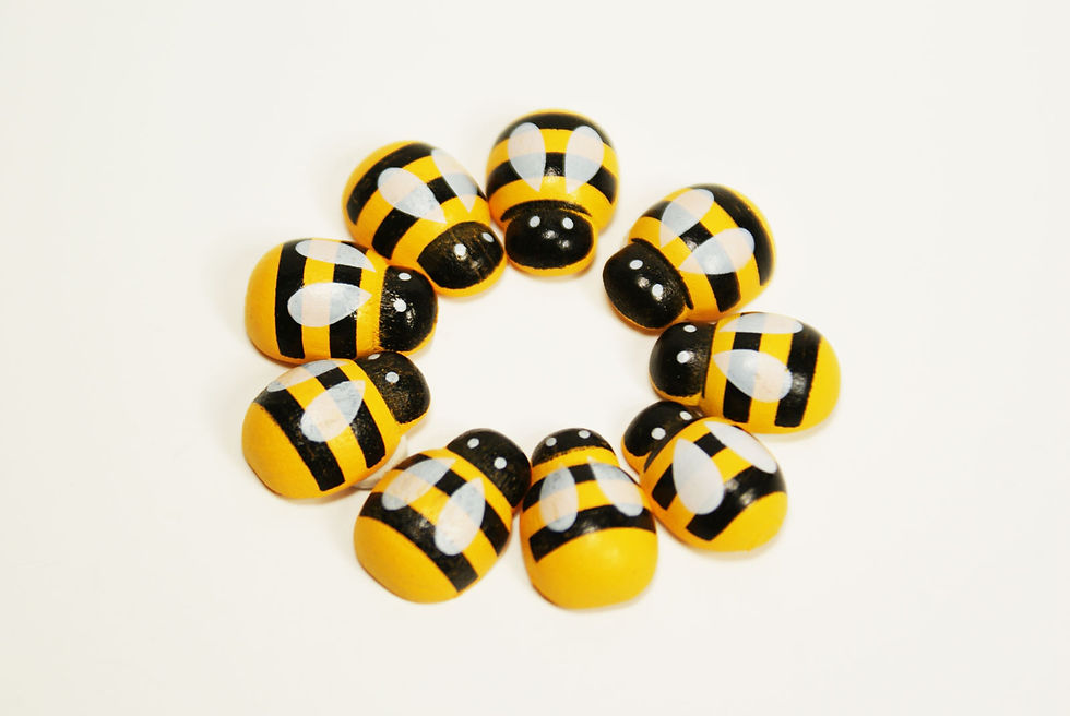 Thumbnail: Wooden Bumble Bees with Peel Off Adhesive Stick for Scrapbooking and Decoration