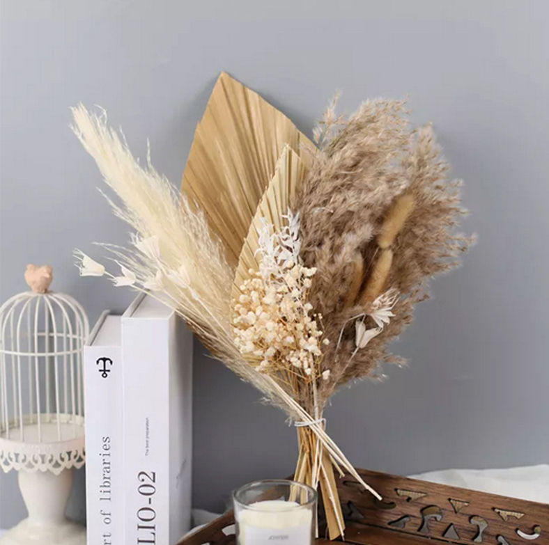 Thumbnail: 26" Dried Natural Pampas Grass and 48" Jumbo Reed Pure White Variation