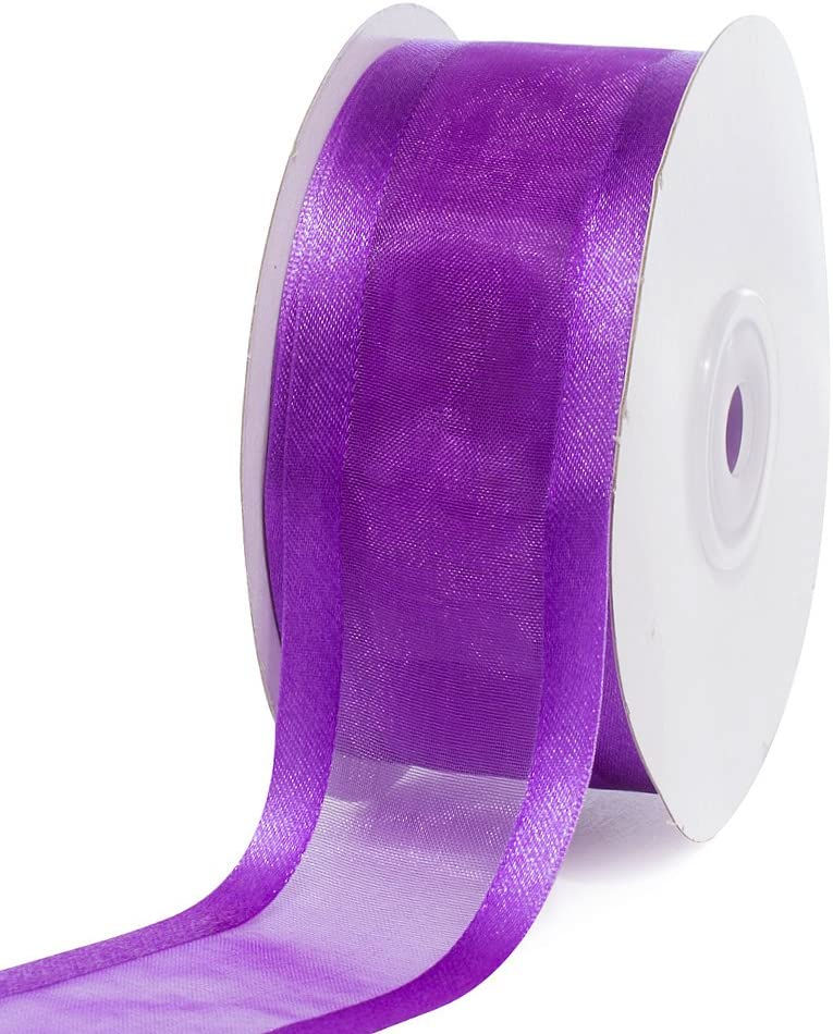 Thumbnail: 1.5" 25 Yard Rolls Organza with Satin Edge Ribbons