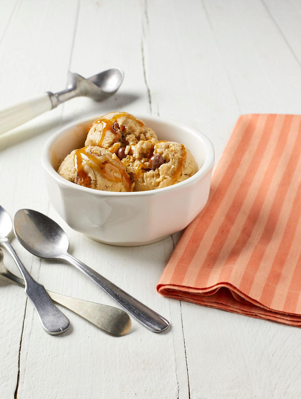 Vanilla Soymilk Ice Cream with Caramel, Soy Nut Butter and Chocolate-Covered Soy Nuts