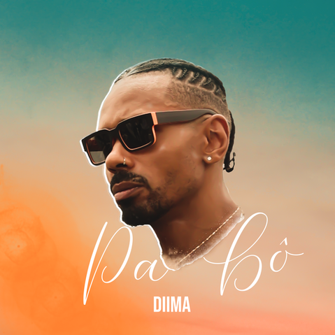Capa do single "Pa Bô" com rosto de Diima de óculos de sol e um fundo laranja e verde.