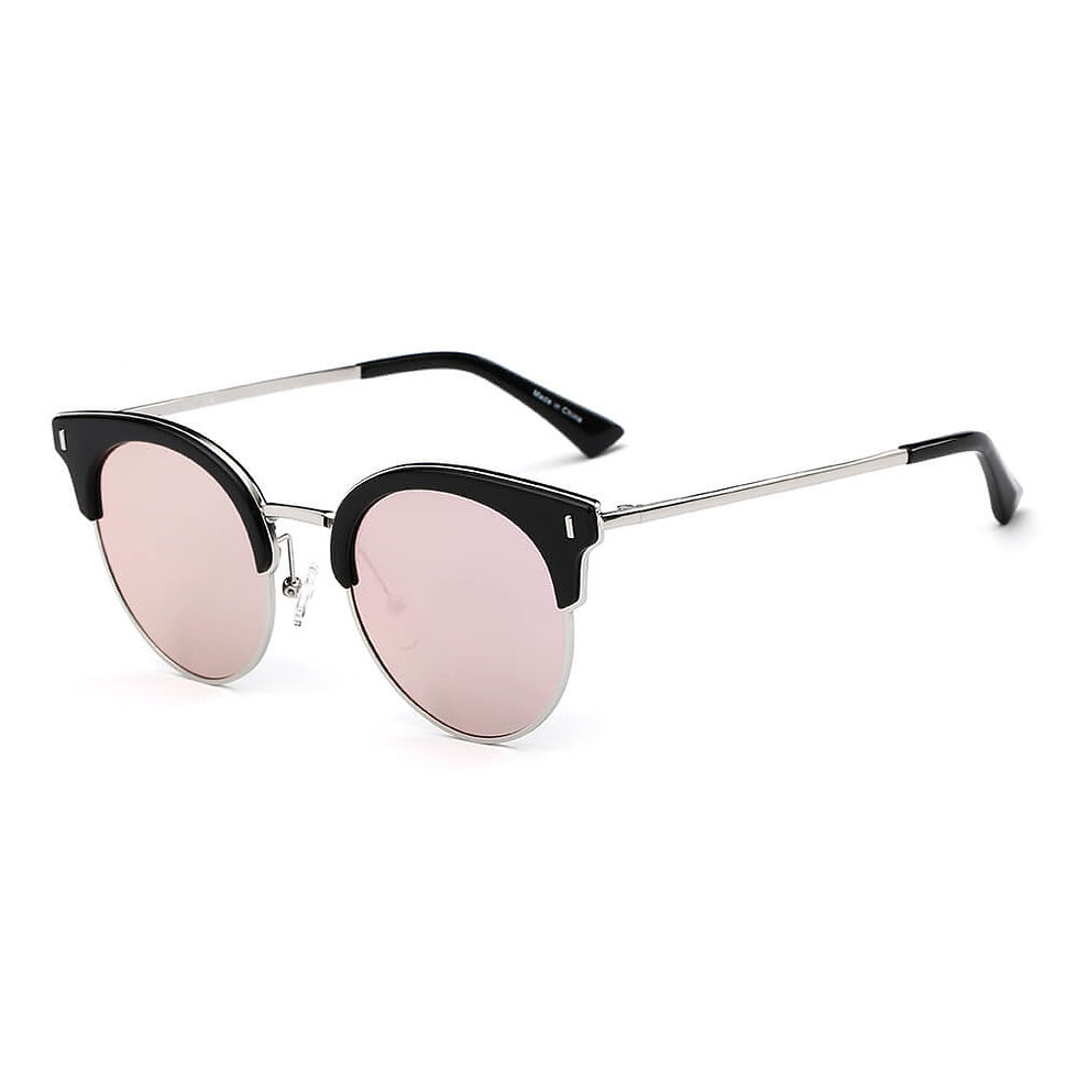 Thumbnail: Biloxi -  Women Half Frame Round Cat Eye Polarized Sunglasses