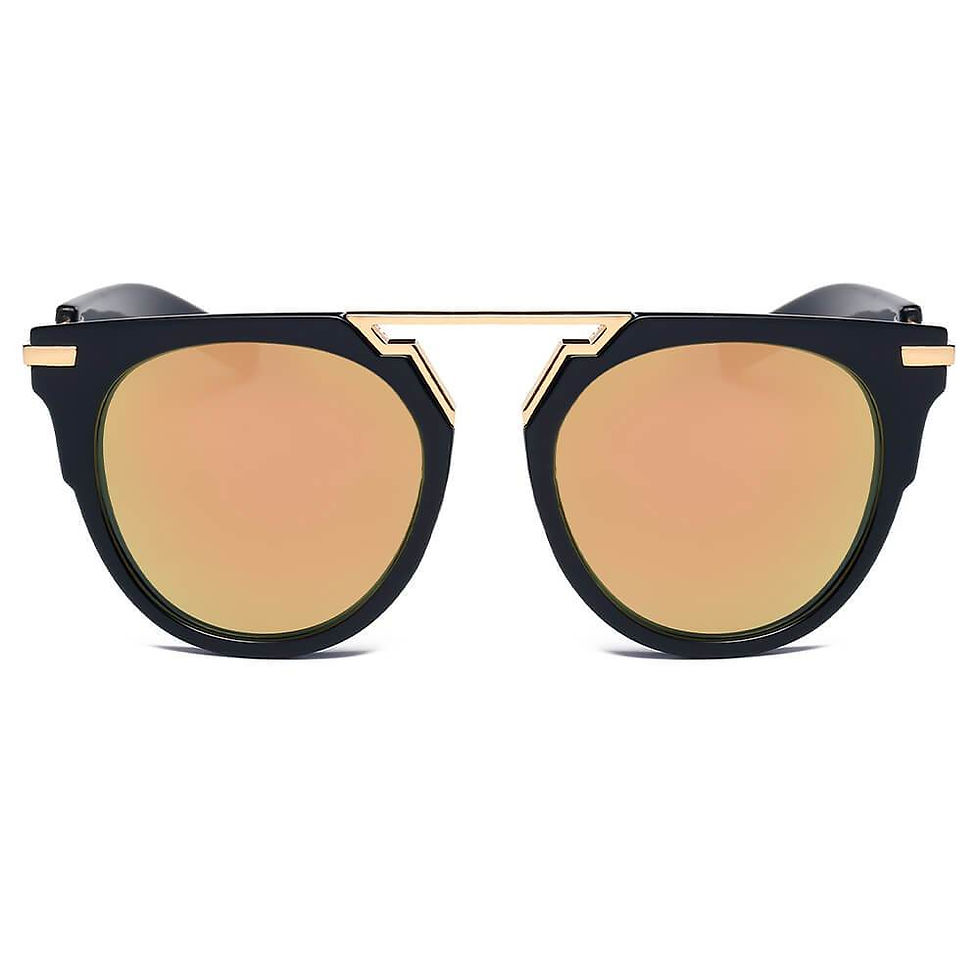 Thumbnail: HANOVER | Unisex Fashion Brow-Bar Round Sunglasses
