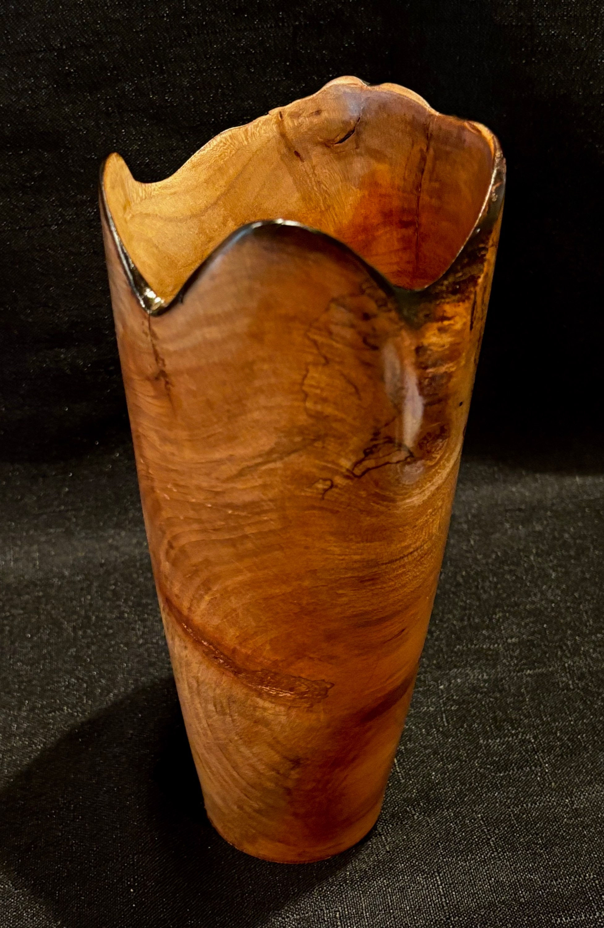 Natural-edge juniper vase