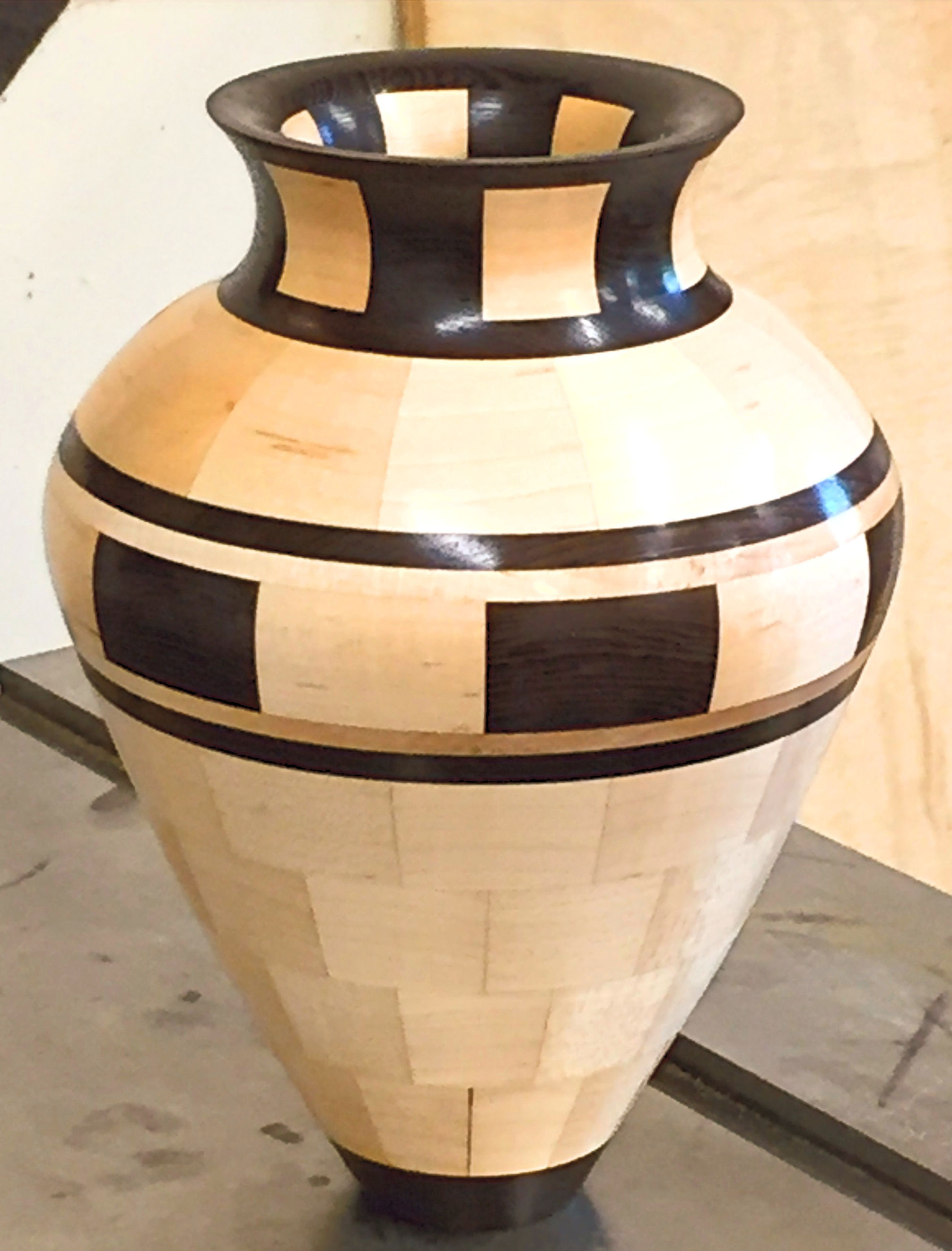 Maple and Wenge Segmented Vase/Vessel