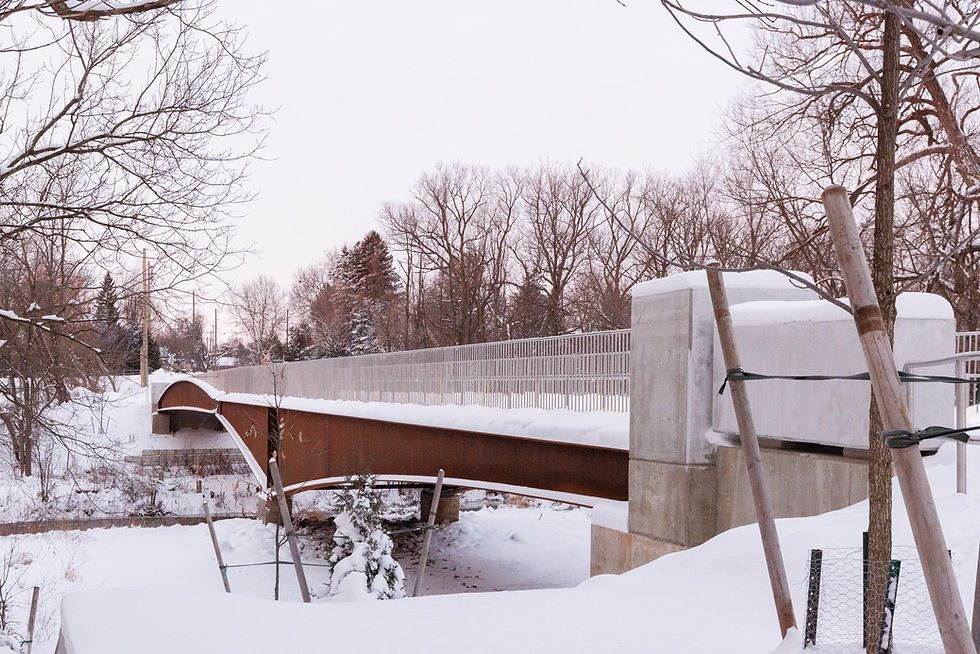 A snow covered Emma St. to Earl St. active transportation bridge. (Photo: Salina Kassam)
