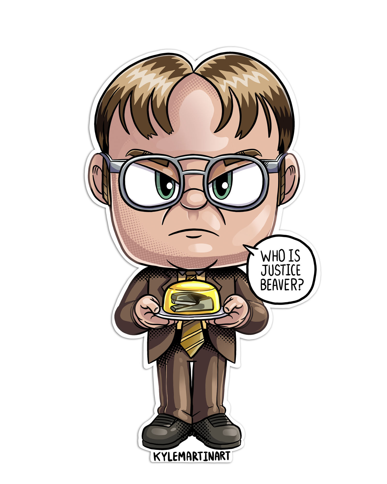 3" Beat Guy With Jello Stapler Sticker