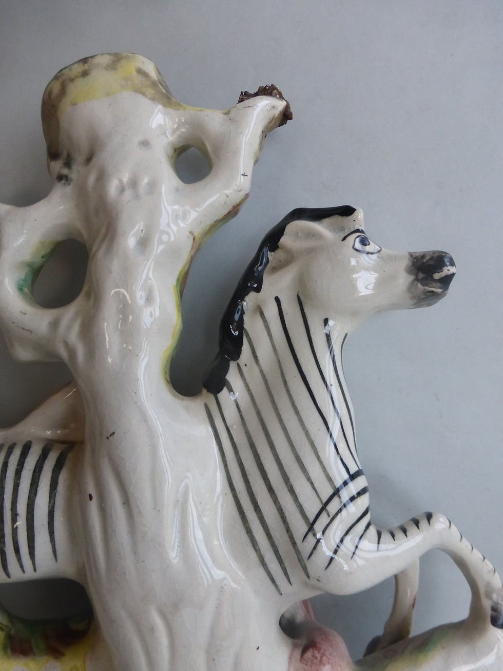 Thumbnail: Unusual 19thc. Staffordshire Mazeppa on a Zebra Ref # 4791
