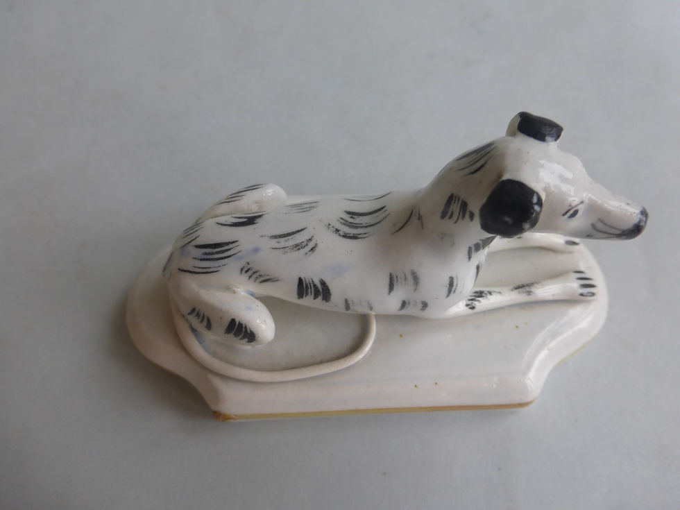 Thumbnail: 19thc. Staffordshire Porcellanous Hound on Base c.1840 Ref .4802