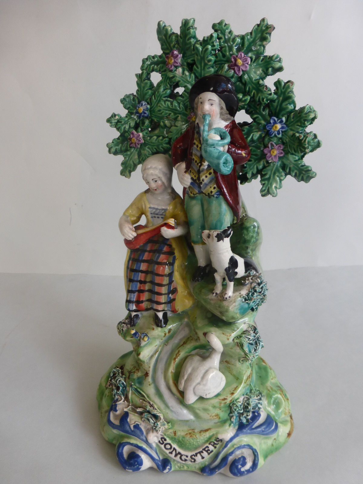 SUPERB 19THC. PEARLWARE STAFFORLDSHIRE TITLED SONGSTERS Ref # 4360