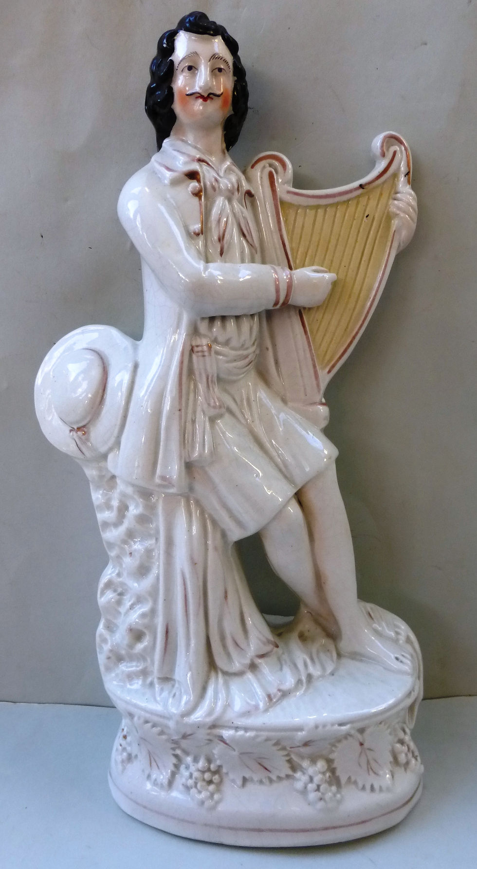 Thumbnail: 19THC STAFFORDSHIRE MAN PLAYING HARP