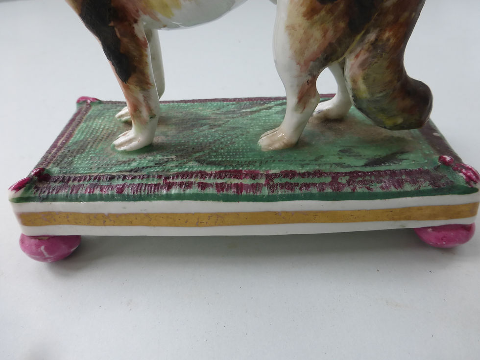 Thumbnail: RARE 19THC. PORCELLANOUS STAFFORDSHIRE NORTH AMERICAN INDIAN HARE HOUND C.1840