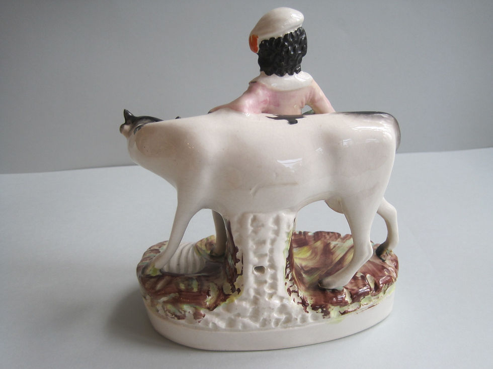 Thumbnail: 19THC. STAFFORDSHIRE OF BOY WITH COW