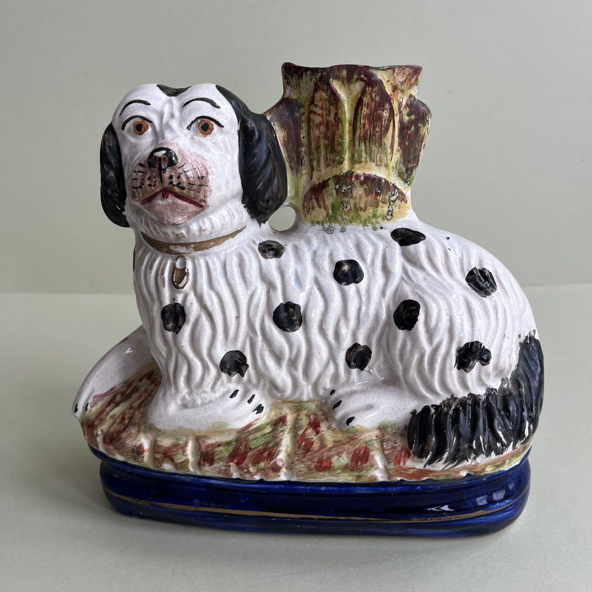 VERY RARE 19THC. DOG SPILL OF BEARDED COLLIE C.1850 rEF # 5211