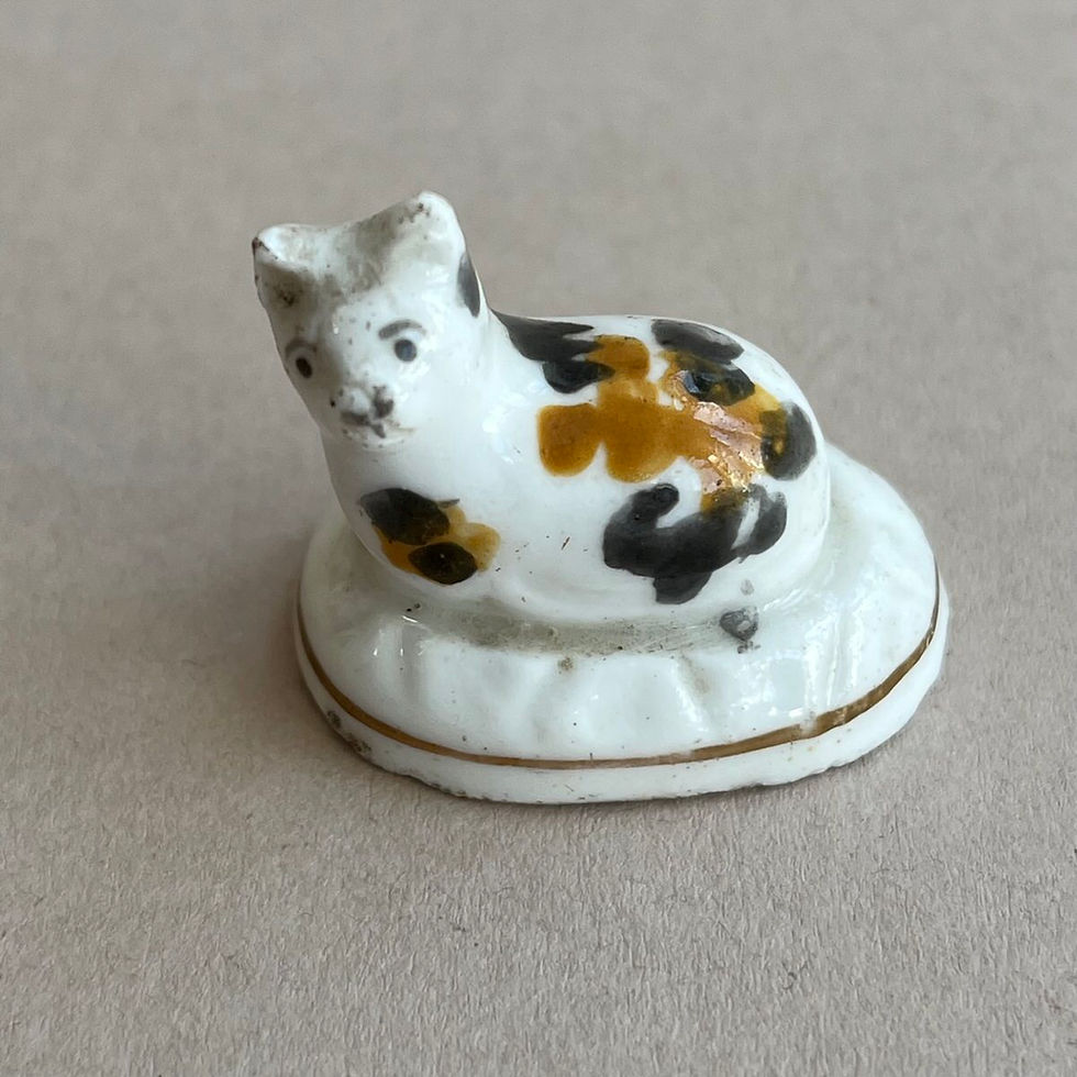 Thumbnail: Rare 19thc. Miniature Staffordshire Cat Ref # 4908
