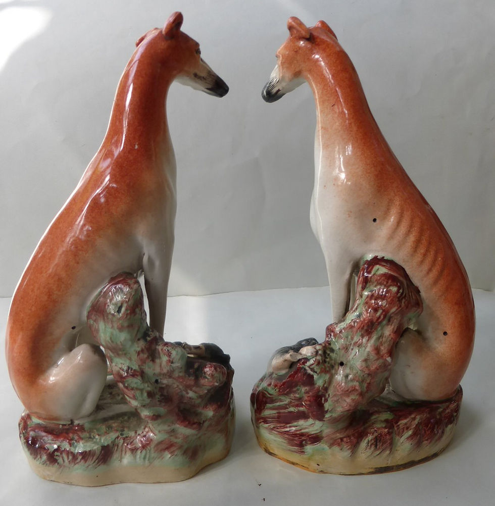 Thumbnail: 19THC STAFFORDSHIRE GREYHOUNDS # 3316