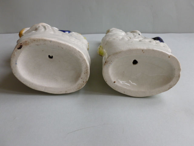 Thumbnail: PAIR 19TH C STAFFORDSHIRE FIGURES MAN AND WOMAN