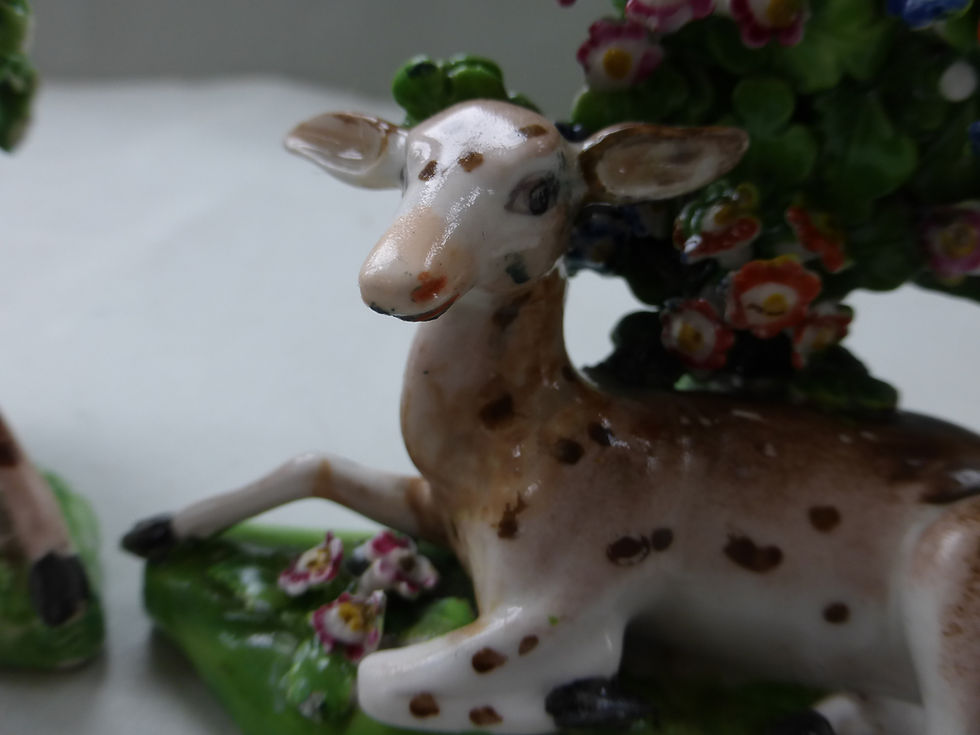 Thumbnail: 19THC. STAFFORDSHIRE DERBY GROUP OF STAG AND DOE