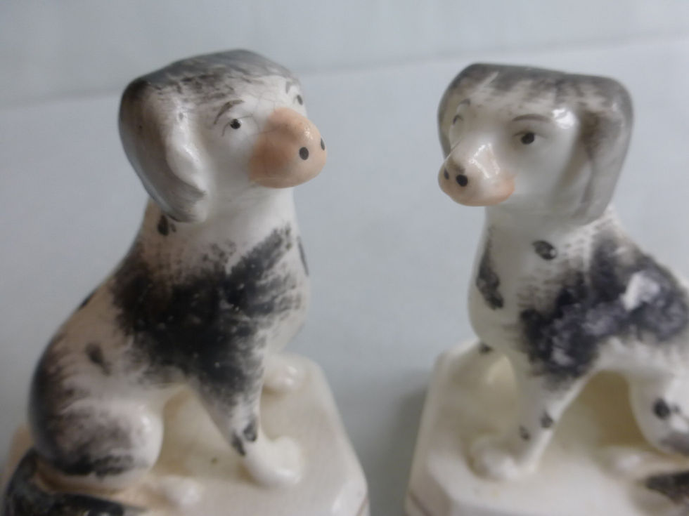 Thumbnail: Pair 19thc.Porcellanous King Charles Spaniels c.1840. Ref # 4361