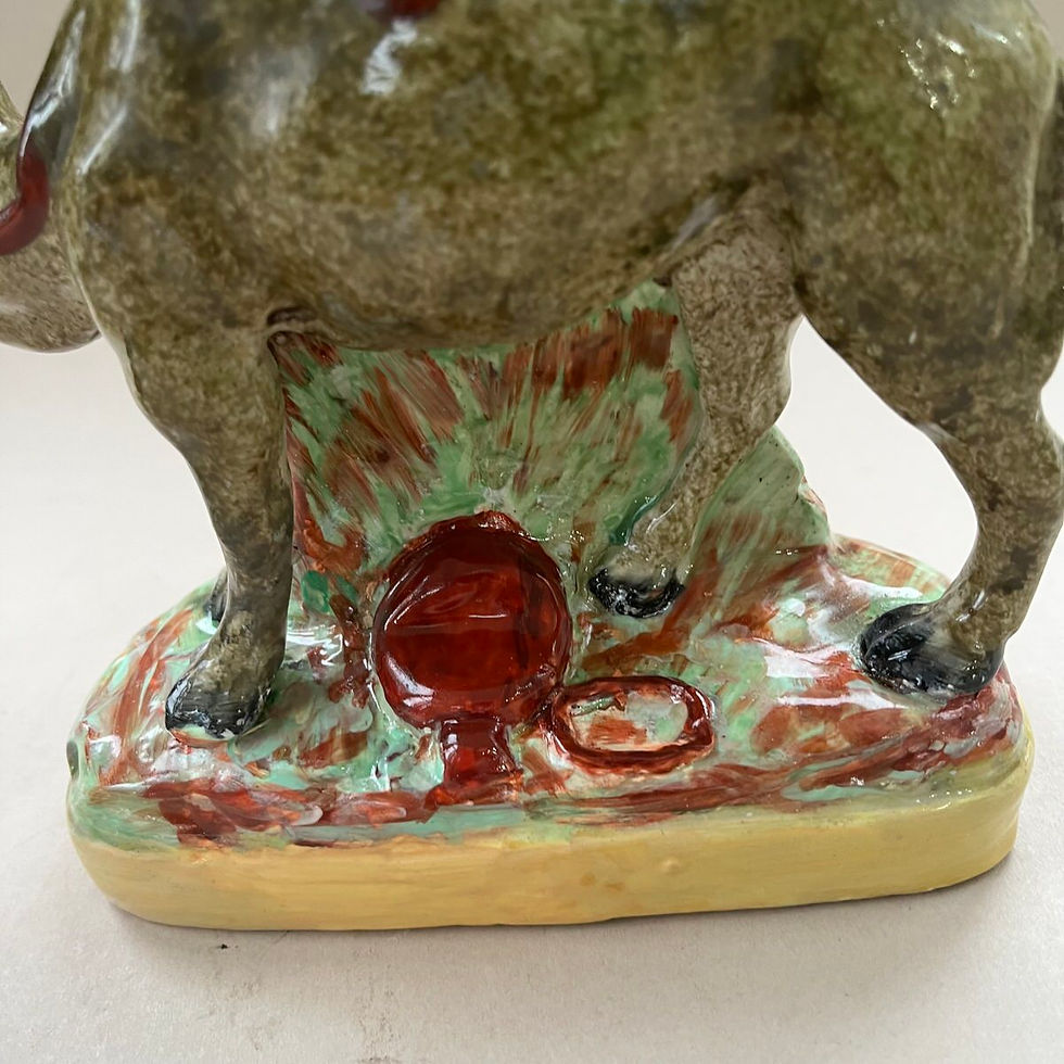 Thumbnail: Rare pair 19thc. STAFFORDSHIRE CAMELS Ref # 5066
