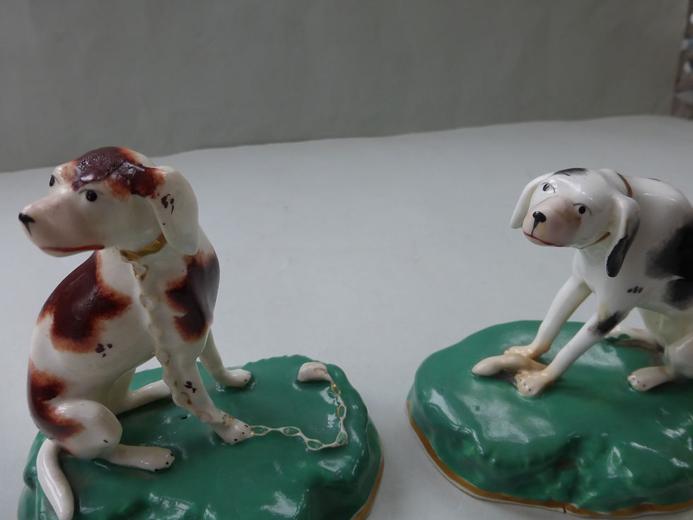 Thumbnail: SUPERB PAIR 19THC STAFFORDSHIRE HOUNDS