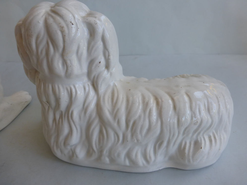 Thumbnail: Pair 19thc. Staffordshire Reclining Spaniels Ref # 4823 -