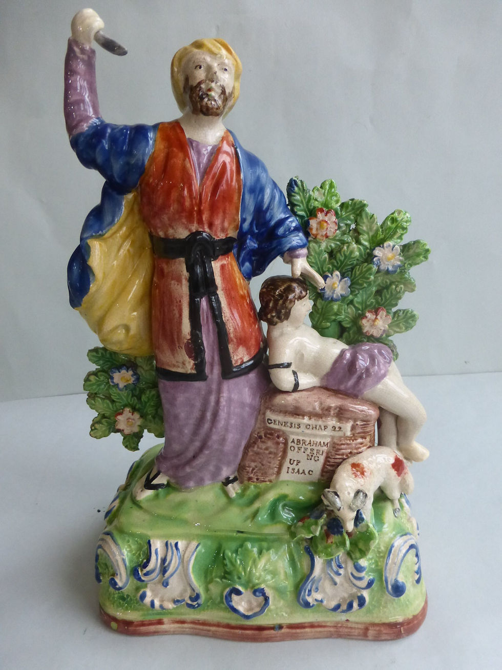 Early 19thc. Staffordshire Pearlware Abraham Sacrificing Isaac Ref # 4447
