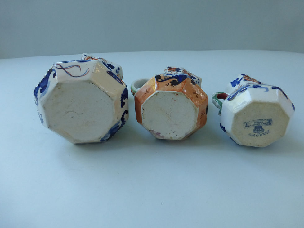 Thumbnail: 19THC MASONS IRONSTONE JUGS IN IMARI PATTERN