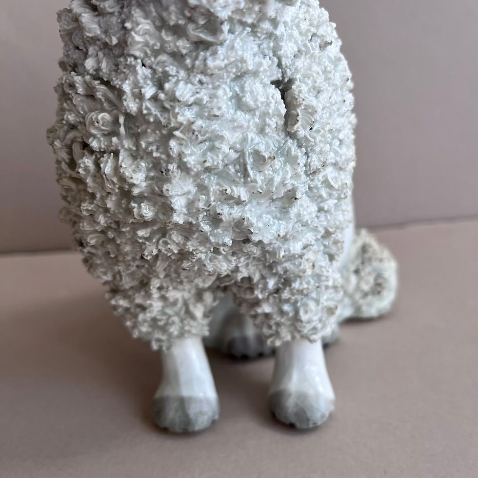 Thumbnail: Unusual large 19thc. Staffordshire Judge's Wig Poodle - Ref # 5198