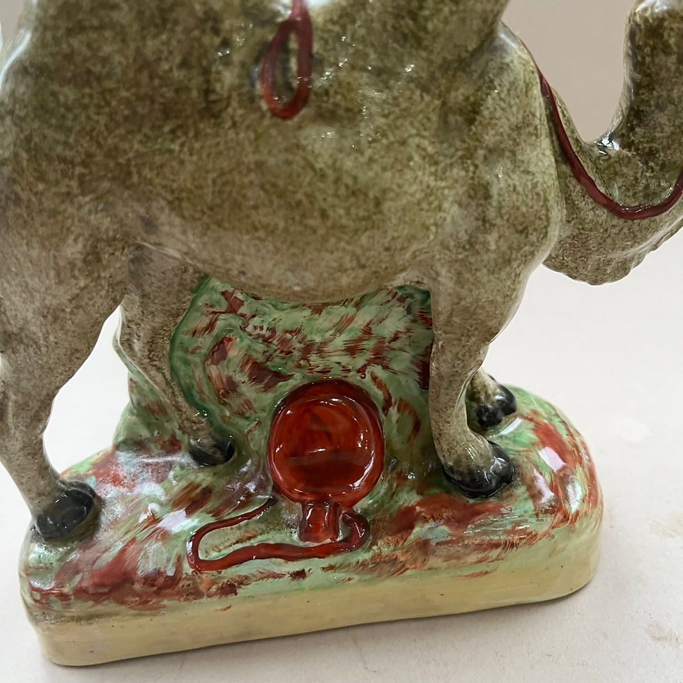 Thumbnail: Rare pair 19thc. STAFFORDSHIRE CAMELS Ref # 5066