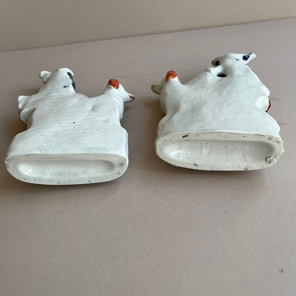 Thumbnail: Unusual pair of 19thc.Staffordshire  Royal Children with dogs Ref # 4881
