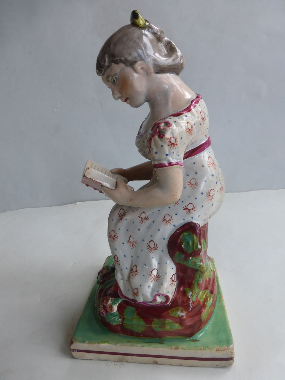 Thumbnail: Early 19thc. Staffordshire Pearlware figure The Reading Maid Ref # 4638