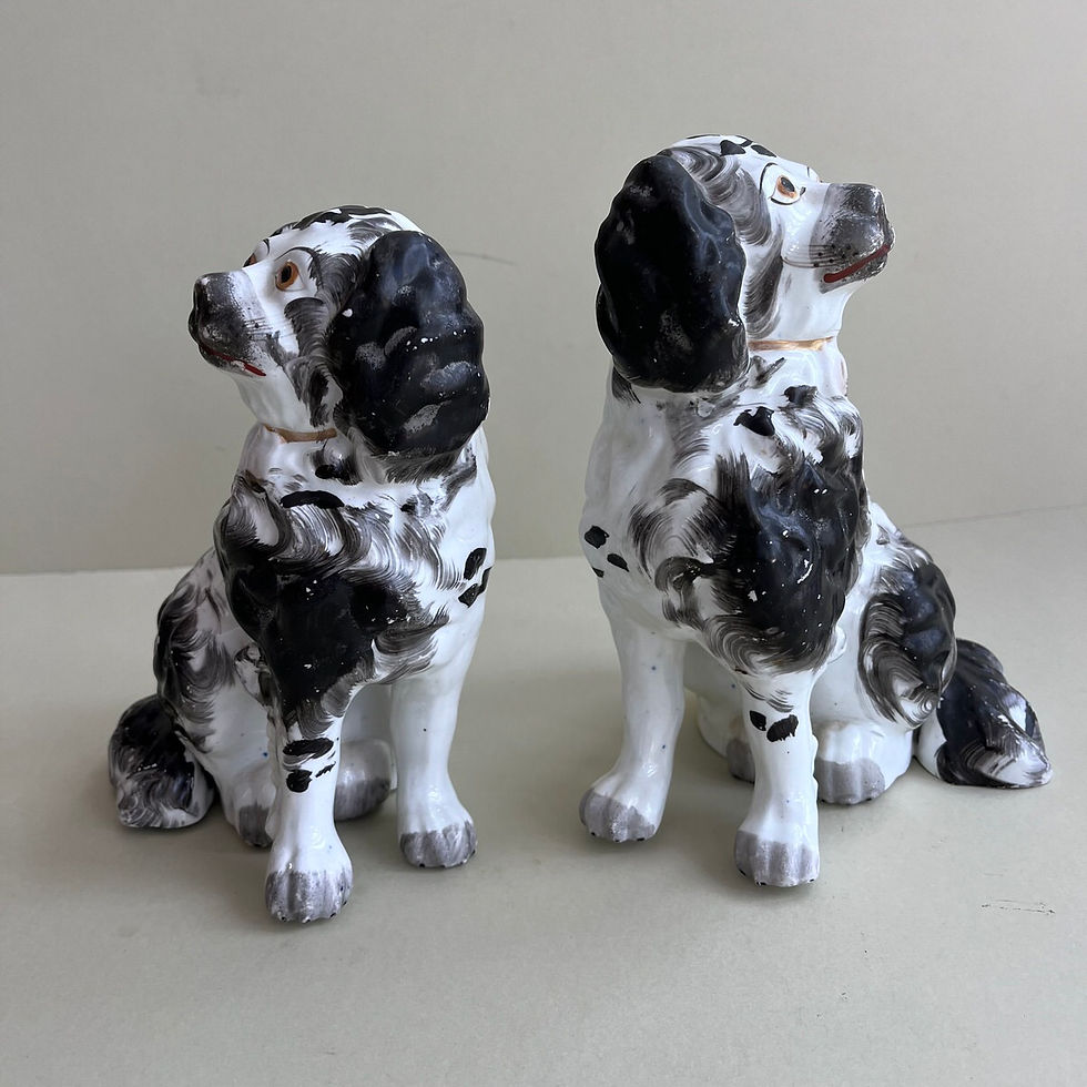 Thumbnail: Superb Pair 19thc. Staffordshire Dogs with Separate legs Rewf # 5204