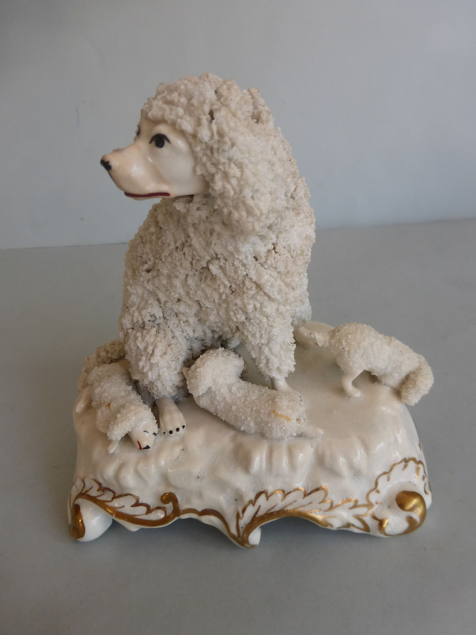 Thumbnail: 19thc. Staffordshire Porcellanous Poodle Possiblyt Dudson Ref. # 4192