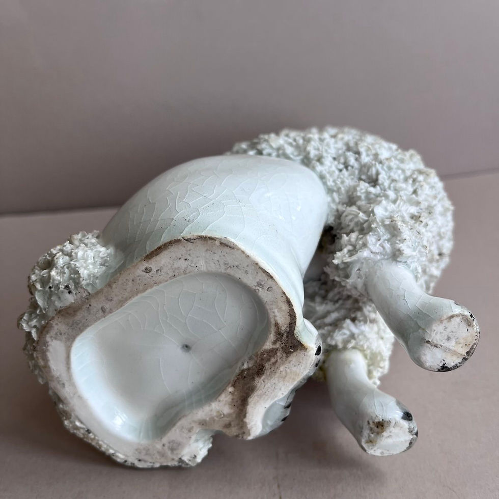 Thumbnail: Unusual large 19thc. Staffordshire Judge's Wig Poodle - Ref # 5198