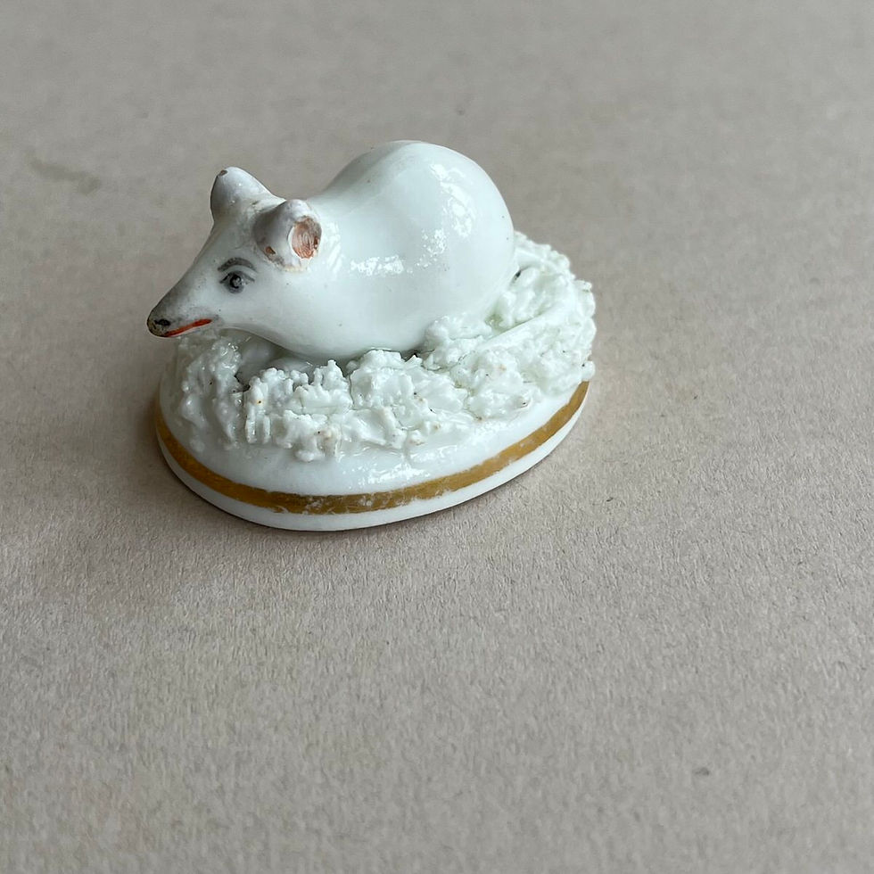 Thumbnail: Rare 19thc. Staffordshire Porcellanous Mouse Ref # 4905