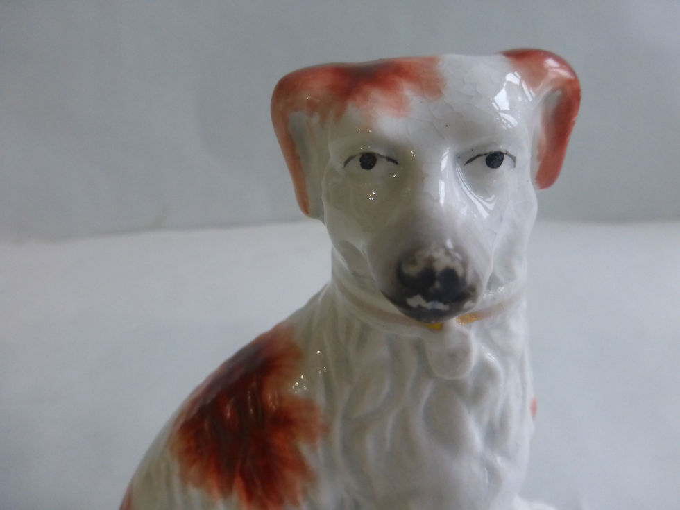 Thumbnail: 19THC. STAFFORDSHIRE DOG AND PUPPY GROUP Ref # 4667