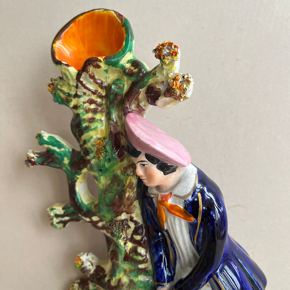 Thumbnail: 19thc. Staffordshire Spill Vase of Courser with Greyhound Rewf # 4931